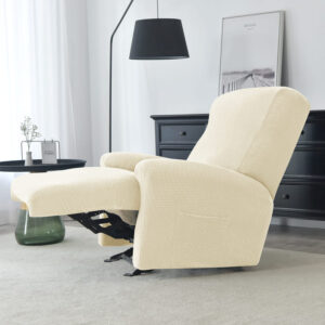 Beige Jacquard Recliner Armchair Cover