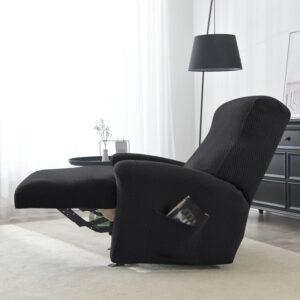 Black Microfibre Recliner Armchair Cover