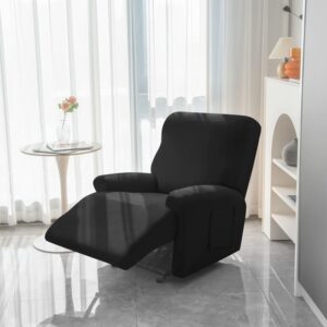 Black Stretch Fabric Recliner Armchair Cover