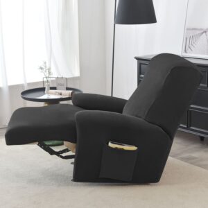 Black Velvet Recliner Armchair Cover
