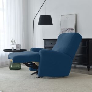 Blue Jacquard Recliner Armchair Cover
