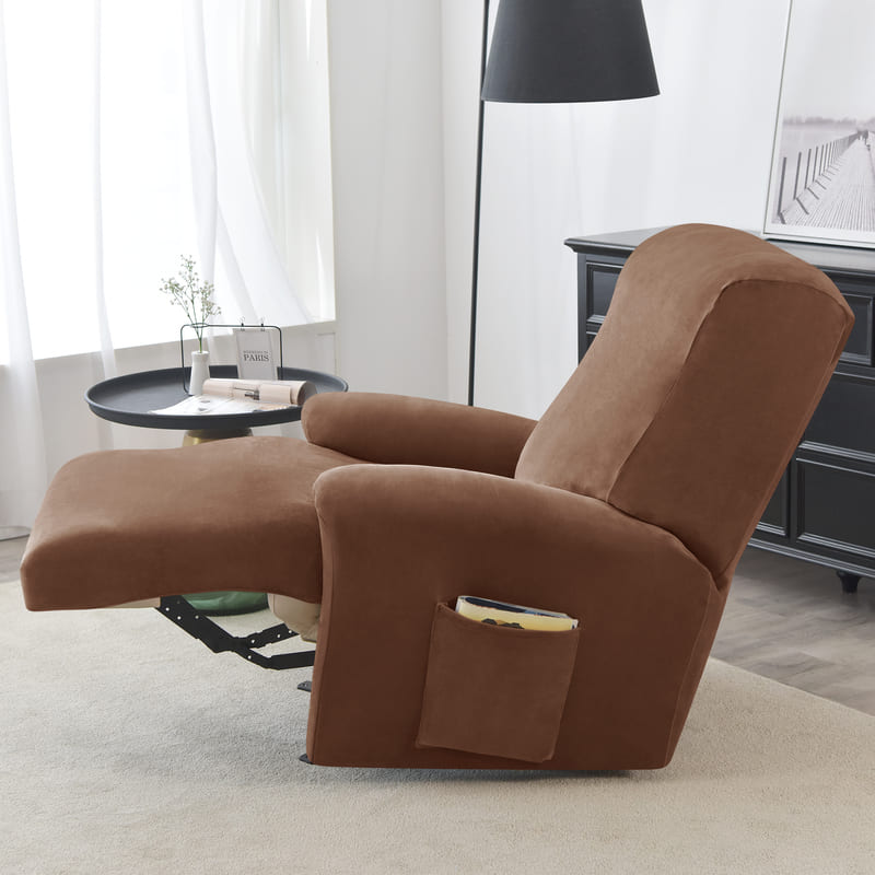 Brown Velvet Recliner Armchair Cover 1 Brown Velvet Recliner Armchair Cover
