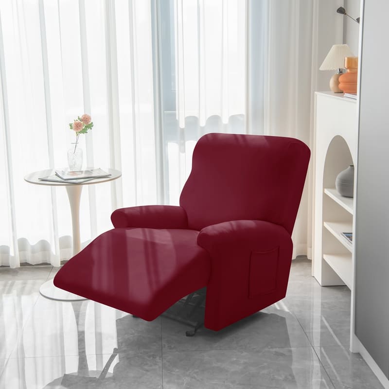Burgundy Stretch Fabric Recliner Armchair Cover 1 Burgundy Stretch Fabric Recliner Armchair Cover