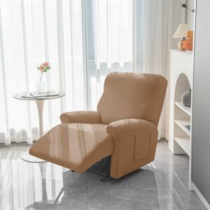 Camel Stretch Fabric Recliner Armchair Cover