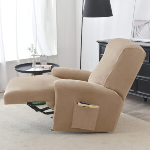 Camel Velvet Recliner Armchair Cover