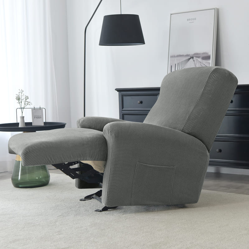 Grey Jacquard Recliner Armchair Cover 1 Grey Jacquard Recliner Armchair Cover