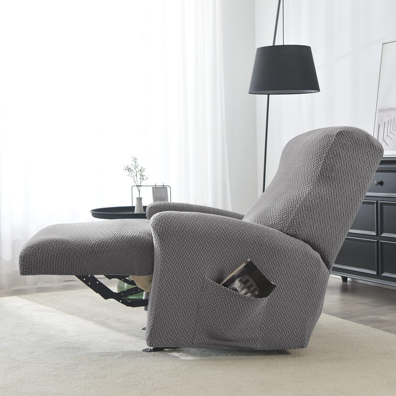 Grey Microfibre Recliner Armchair Cover 1 Grey Microfibre Recliner Armchair Cover