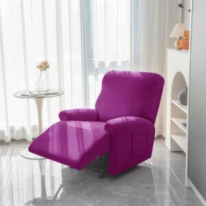 Magenta Stretch Fabric Recliner Armchair Cover