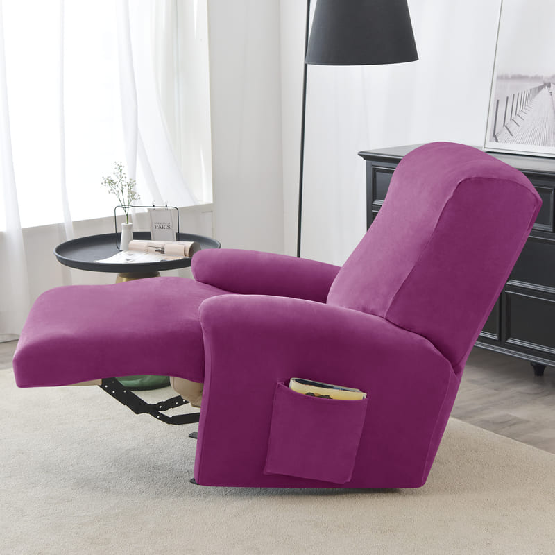 Magenta Velvet Recliner Armchair Cover 1 Magenta Velvet Recliner Armchair Cover