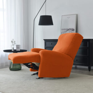 Orange Jacquard Recliner Armchair Cover