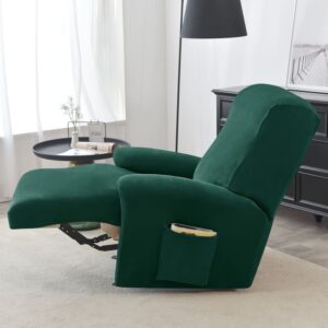 Pine Green Velvet Recliner Armchair Cover