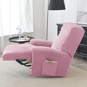 Pink Velvet Recliner Armchair Cover