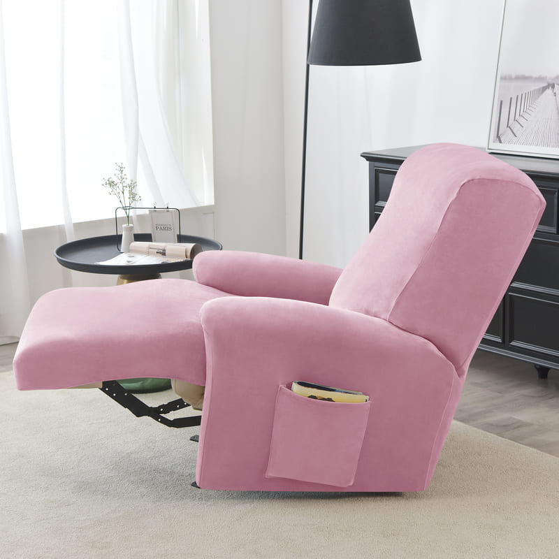 Pink Velvet Recliner Armchair Cover 1 Pink Velvet Recliner Armchair Cover