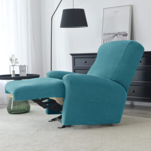 Teal Blue Jacquard Recliner Armchair Cover