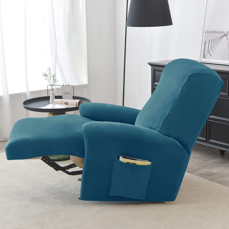Teal Blue Velvet Recliner Armchair Cover 1 Teal Blue Velvet Recliner Armchair Cover