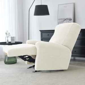 White Jacquard Recliner Armchair Cover