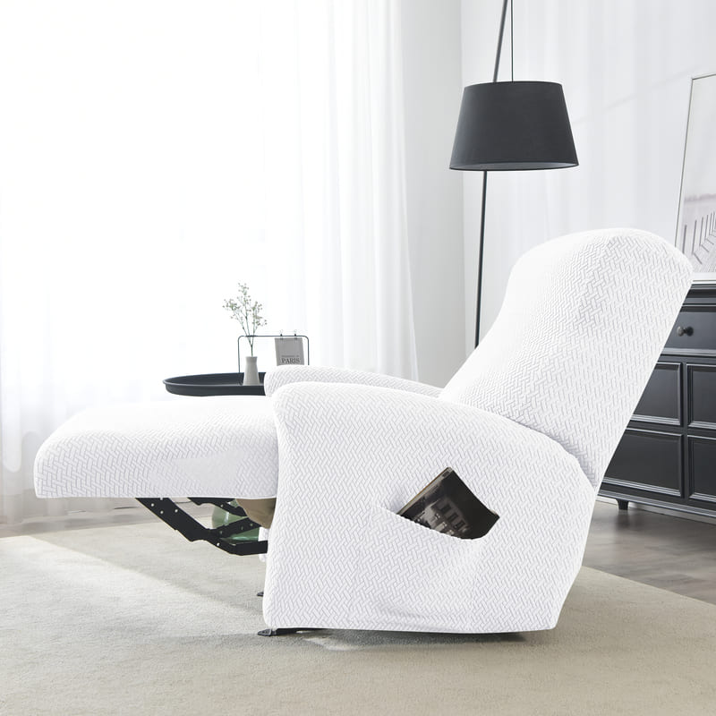 White Microfibre Recliner Armchair Cover 1 White Microfibre Recliner Armchair Cover