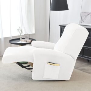 White Velvet Recliner Armchair Cover