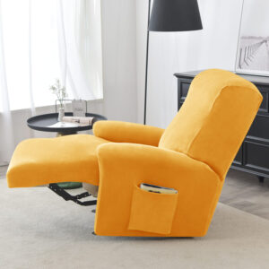 Yellow Velvet Recliner Armchair Cover